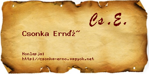 Csonka Ernő névjegykártya